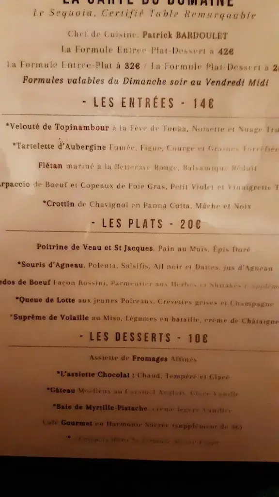Menu_Restaurant Le Séquoia_Briare_image_1