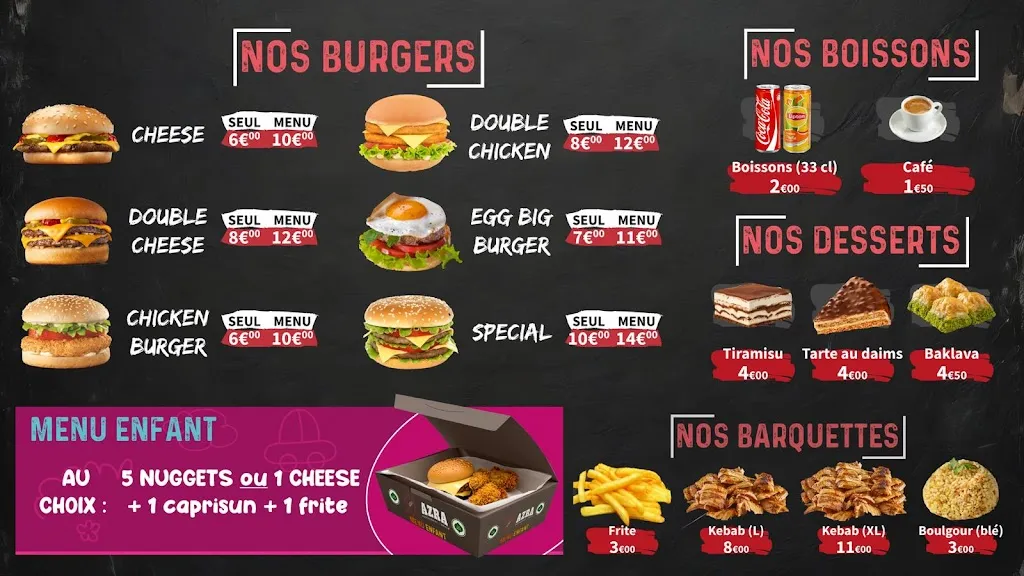 Menu_AZRA Restaurant-Snack halal_Valserhône_image_3