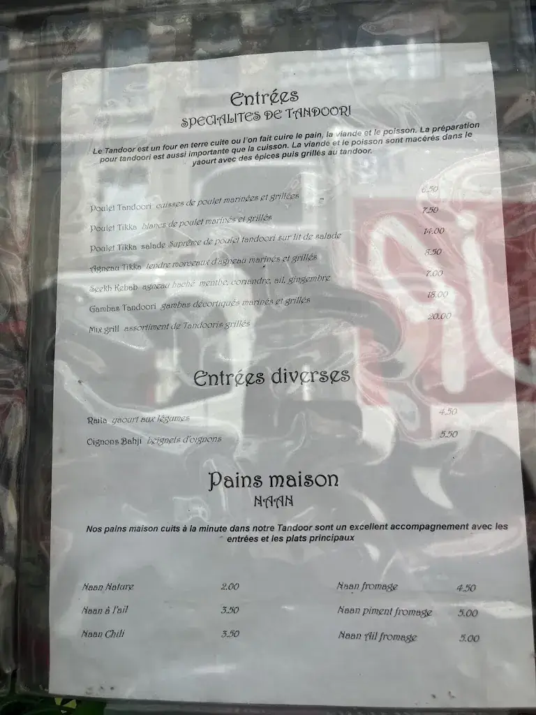 Menu_Restaurant Sapna_Valserhône_image_1