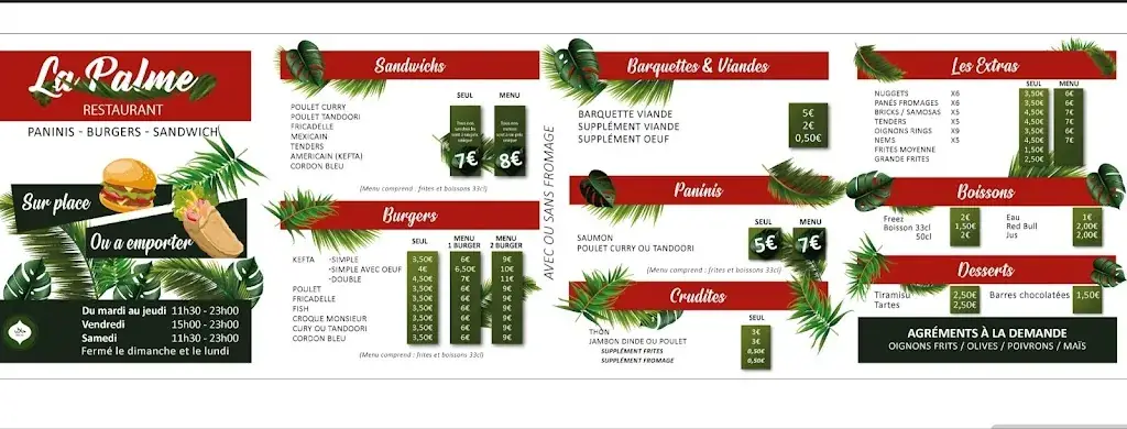 Menu_La palme_Vernouillet_image_1