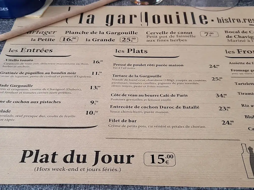Menu_La Gargouille_Bourges_image_2