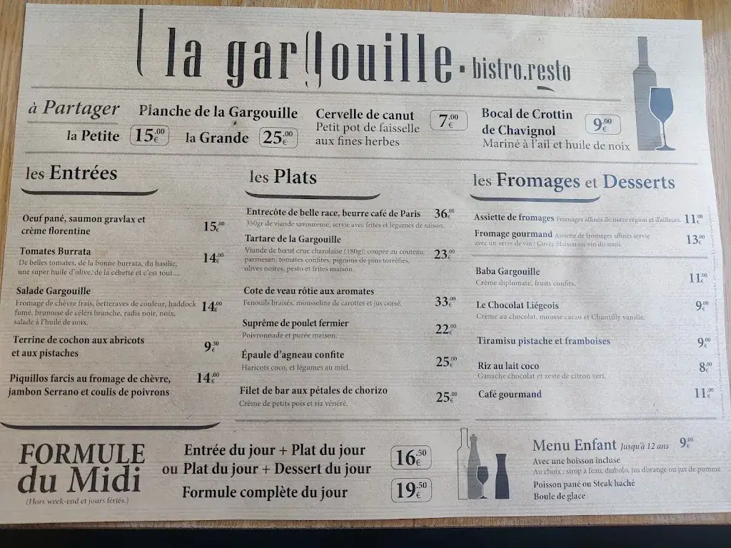 Menu_La Gargouille_Bourges_image_4