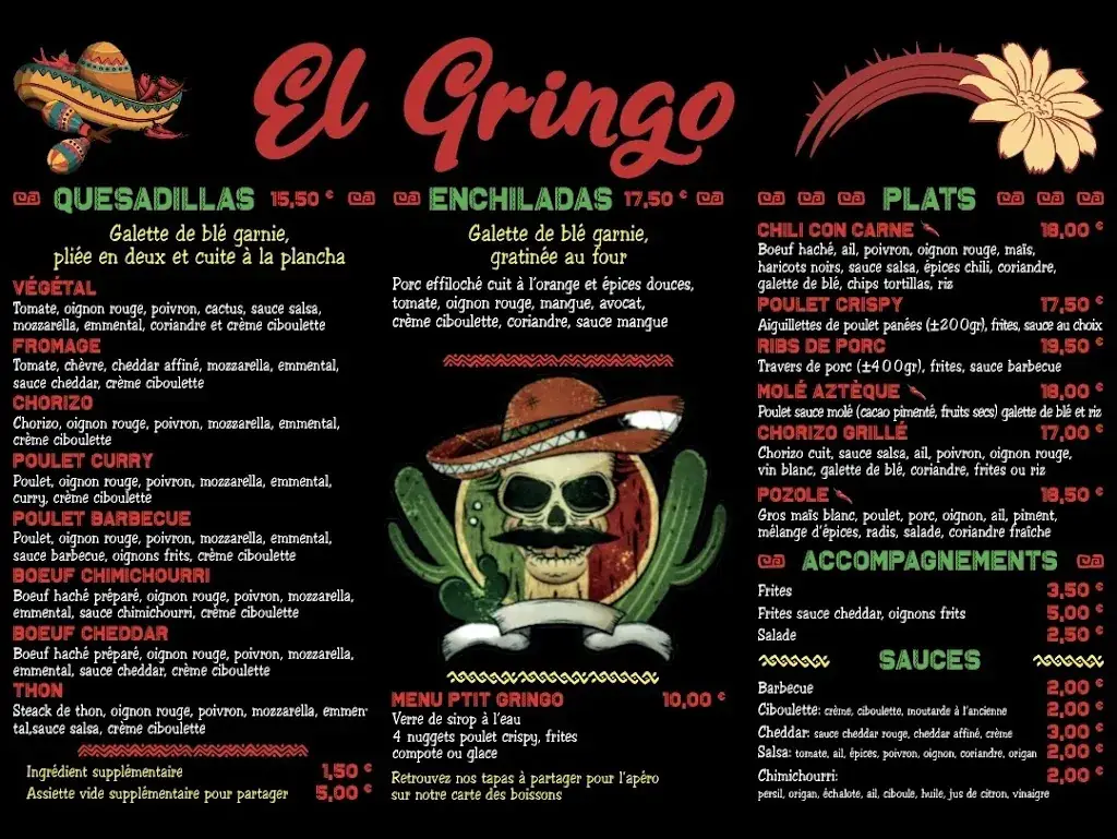 Menu_El Gringo latino_Bourges_image_1