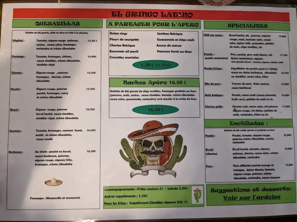 Menu_El Gringo latino_Bourges_image_3