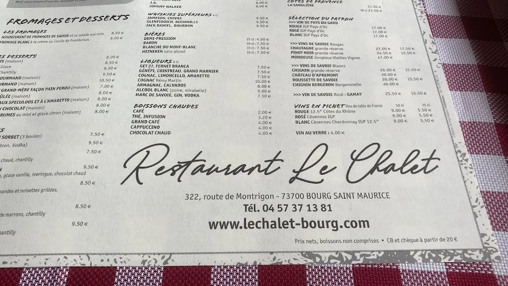 Menu_Le Châlet_Bourg-Saint-Maurice_image_4