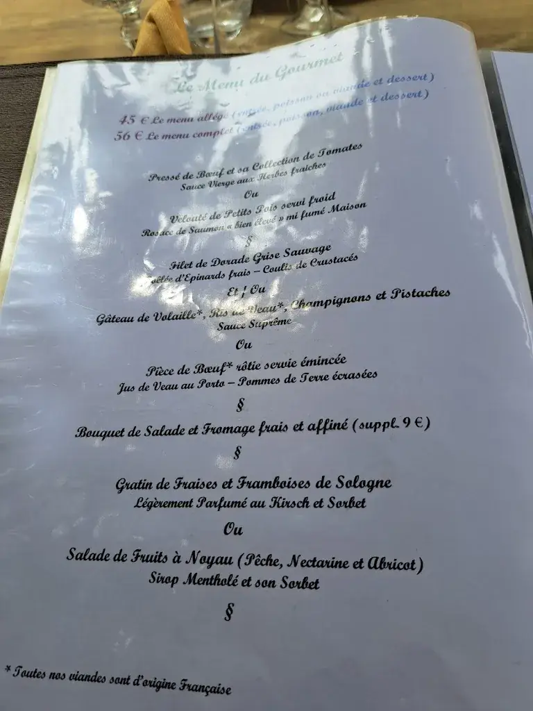 Menu_Le Rendez-vous Des Gourmets_Bracieux_image_1