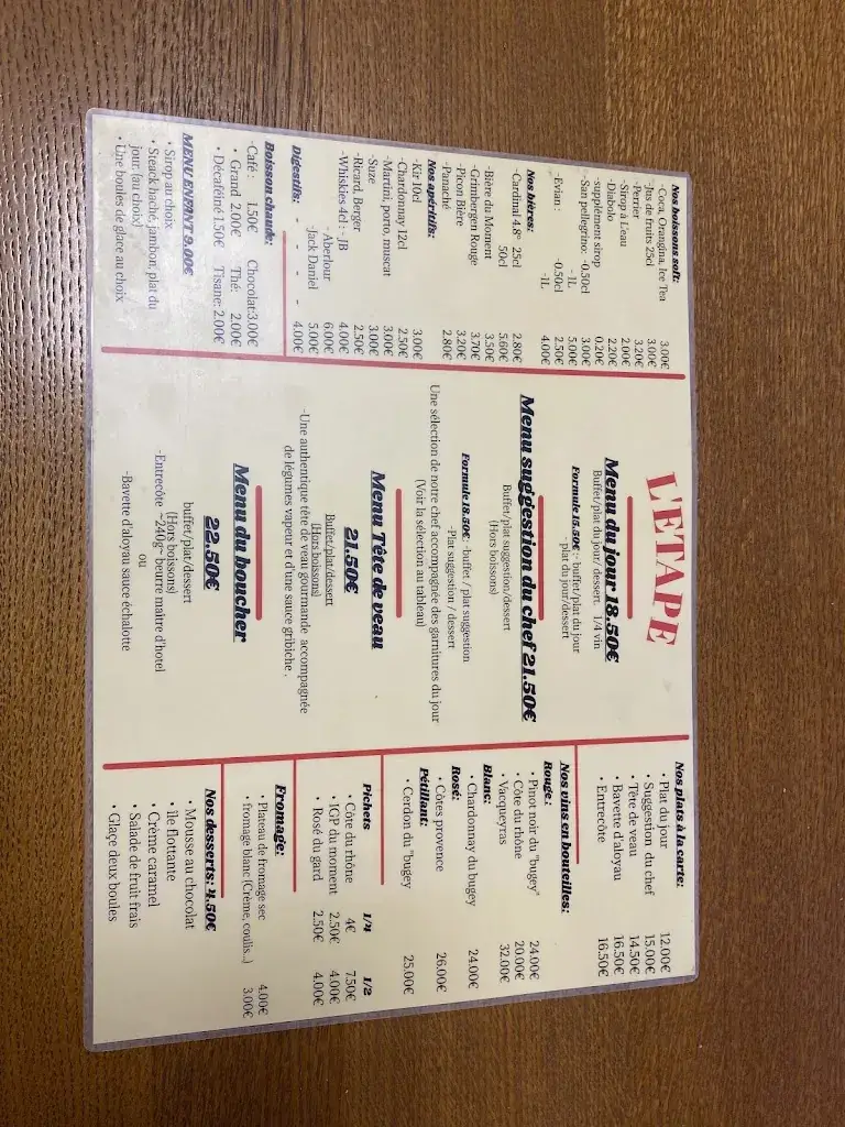 Menu_Brasserie L'Etape_Château-Gaillard_image_1