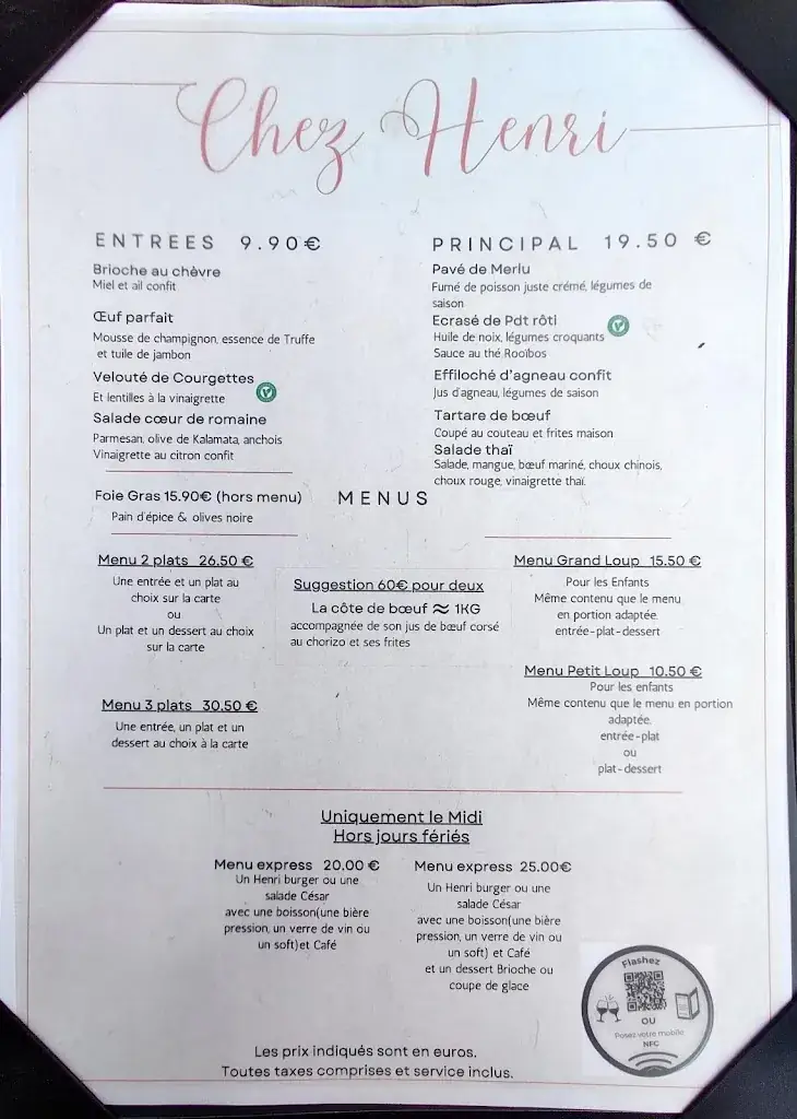 Menu_Restaurant Chez Henri II Beaugency_Beaugency_image_1