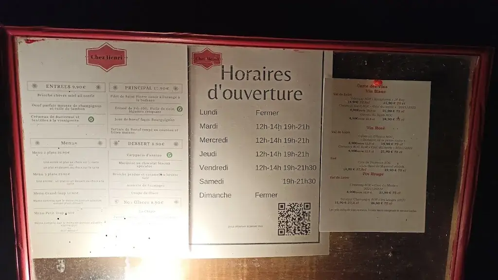 Menu_Restaurant Chez Henri II Beaugency_Beaugency_image_2
