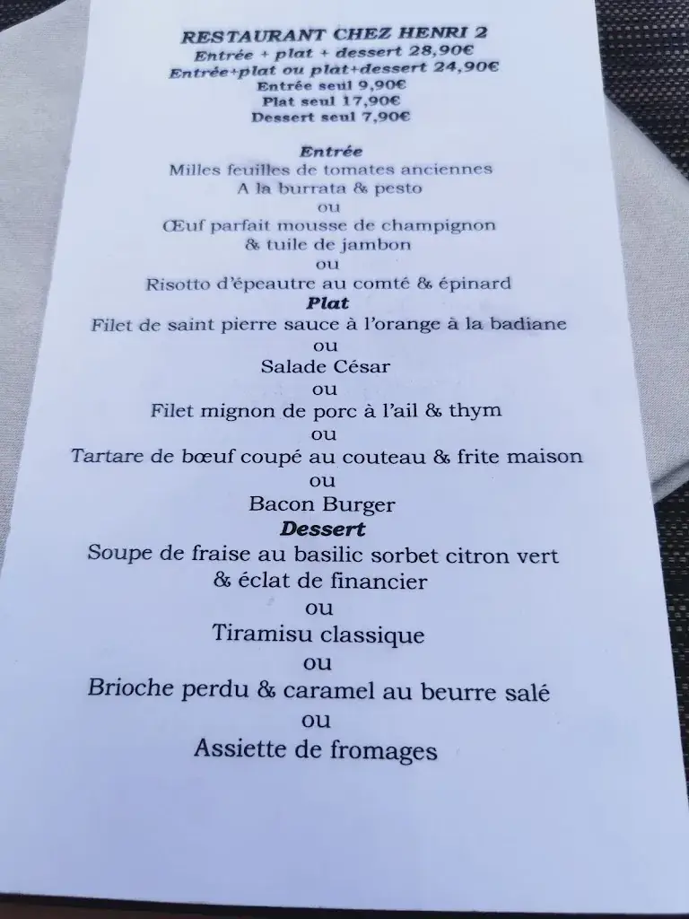 Menu_Restaurant Chez Henri II Beaugency_Beaugency_image_3