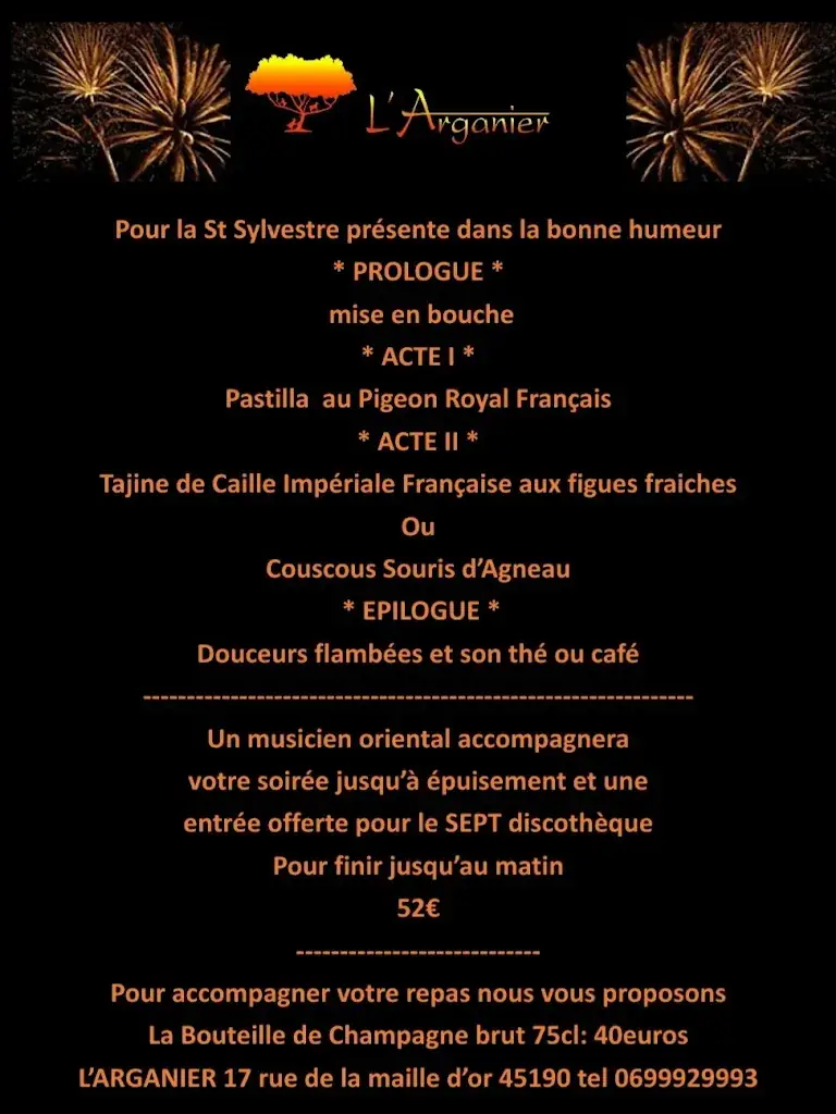 Menu_L'Arganier Beaugency_Beaugency_image_1