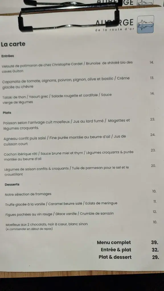Menu_L'auberge de la route d'or_Candes-Saint-Martin_image_2