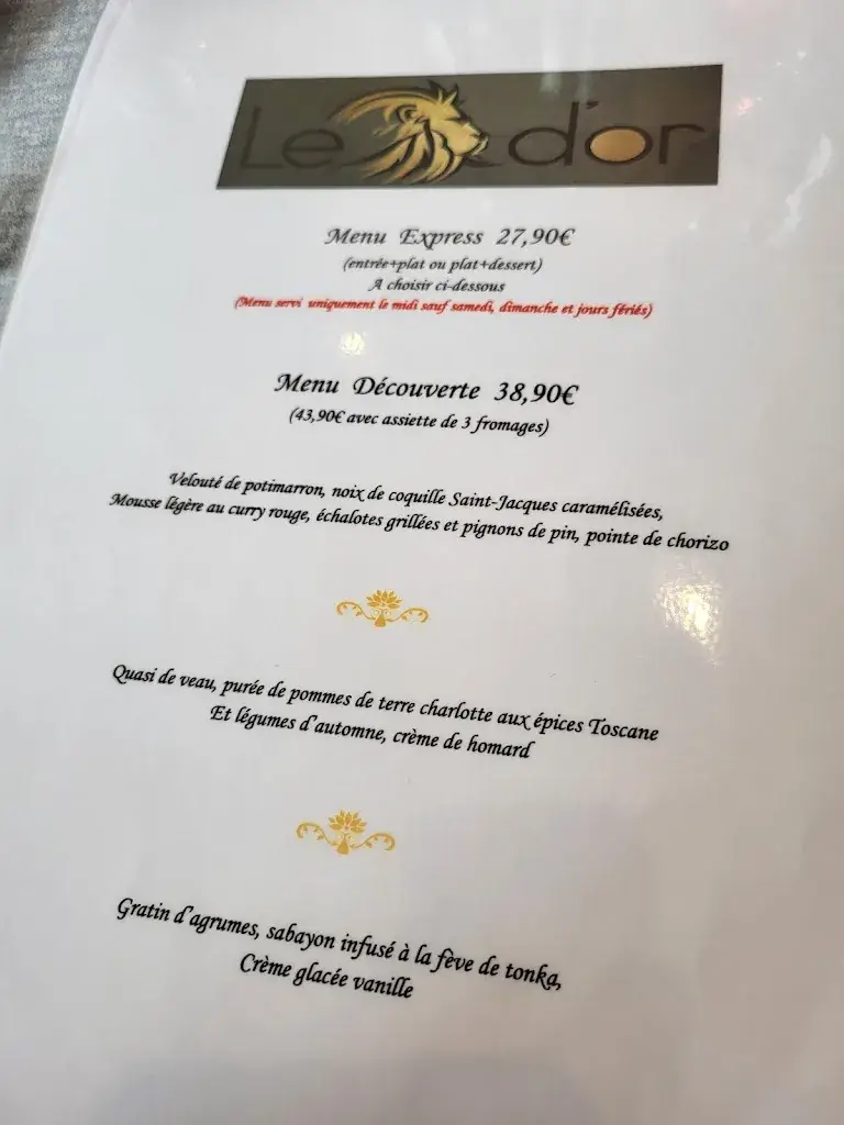 Menu_Le Lion D 'Or_Candé-sur-Beuvron_image_4