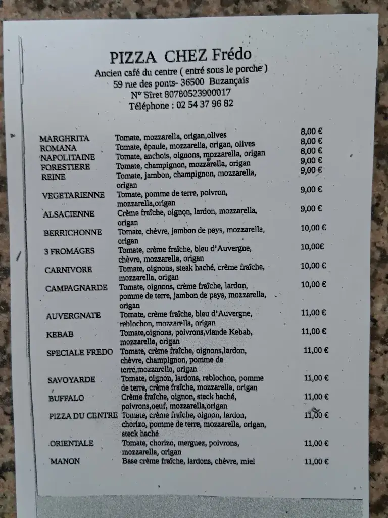 Menu_Pizza Chez Fredo_Buzançais_image_1