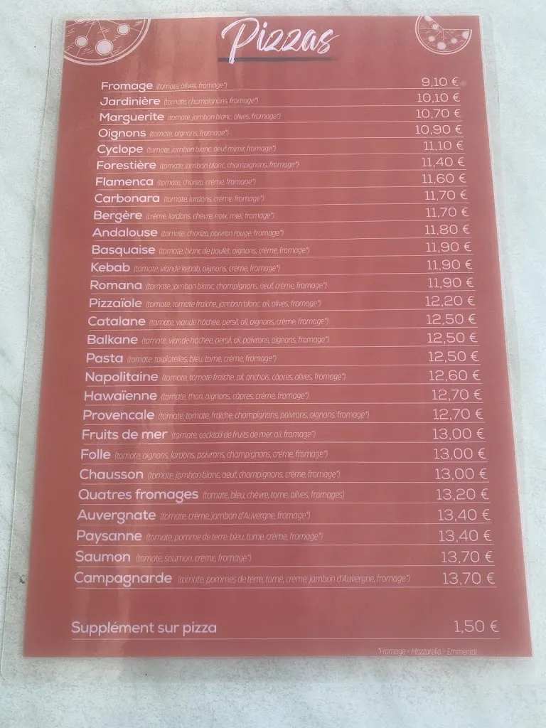 Menu_Restaurant Le Pizzaiole_Saint-Rémy-sur-Durolle_immagine_3