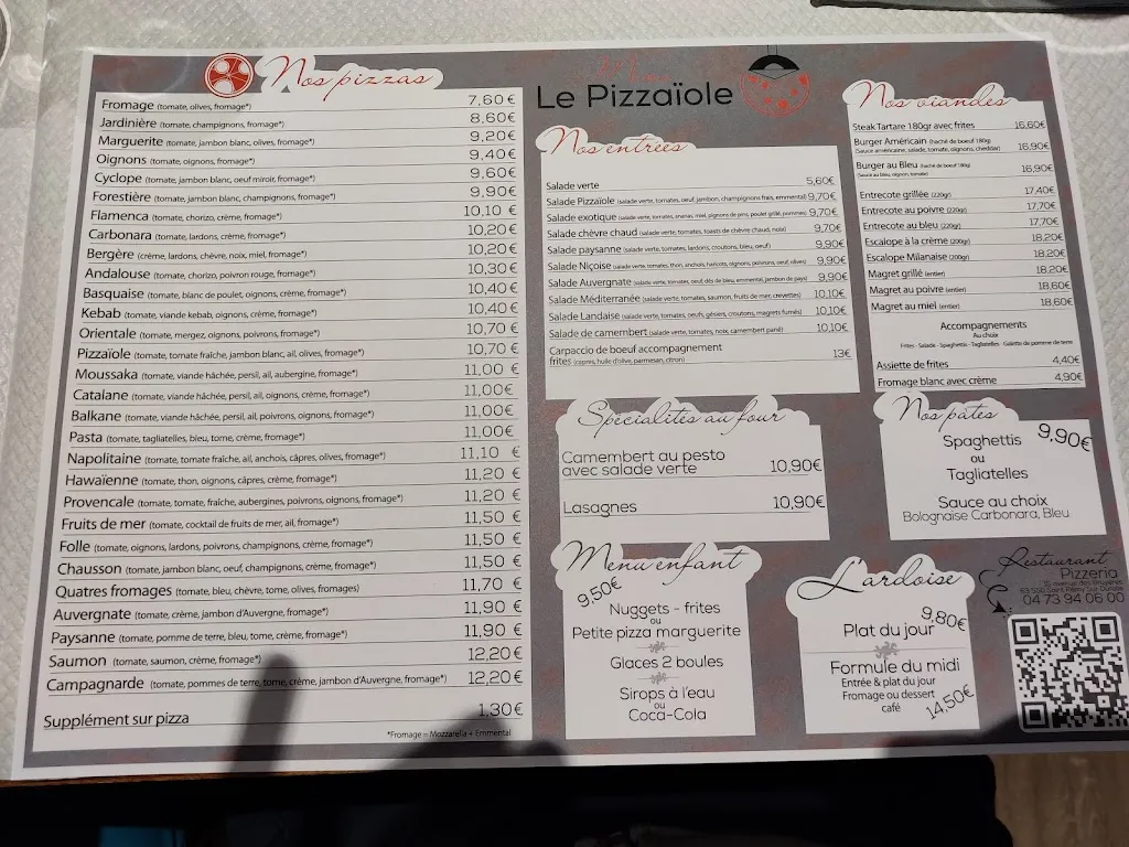 Menu_Restaurant Le Pizzaiole_Saint-Rémy-sur-Durolle_immagine_4