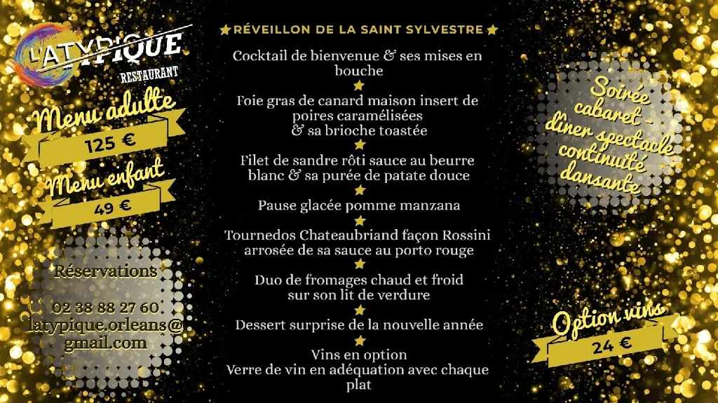 Menü_Restaurant L'atypique Orléans - Karaoke - Soirées Dansantes_Chapelle-Saint-Mesmin_Bild_3