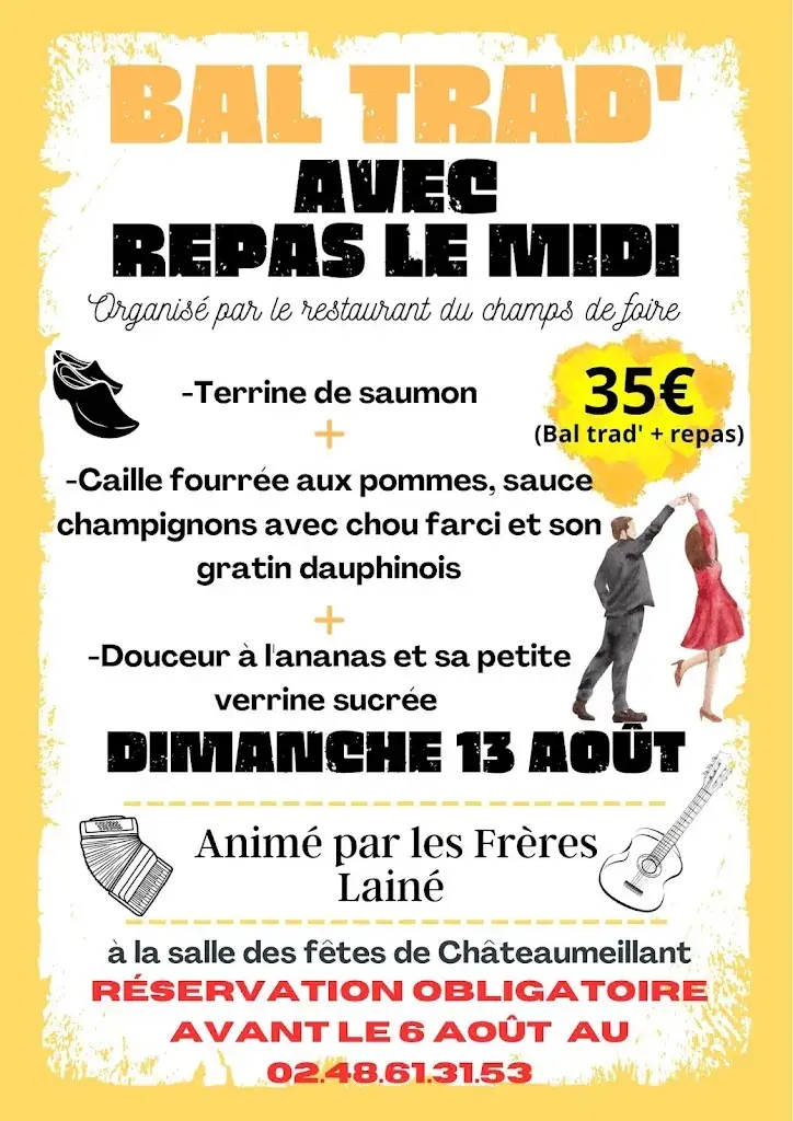 Menu_Bar / Restaurant / Chambre à la nuitee à 45e/Le Champ de Foire à Châteaumeillant_Châteaumeillant_image_4