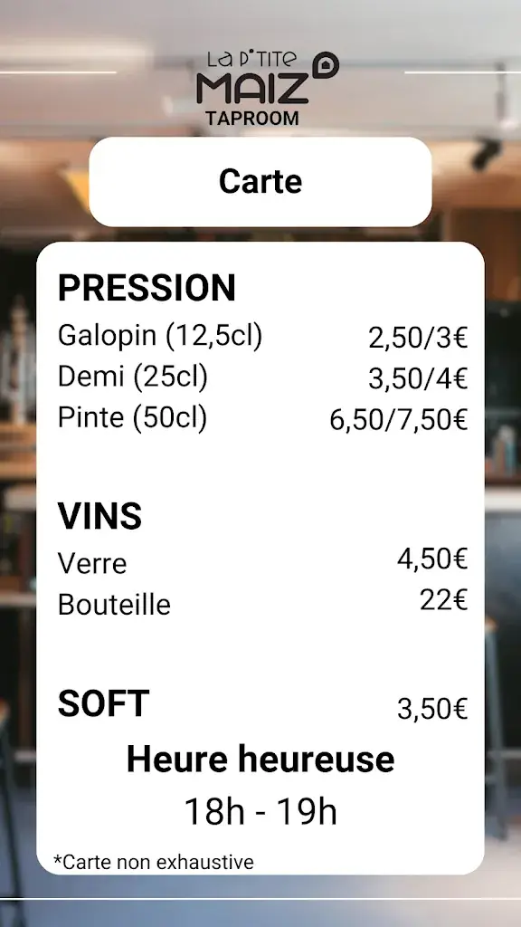 Menü_La P'tite Maiz' - Brasserie artisanale et Taproom_Notre-Dame-d'Oé_Bild_1