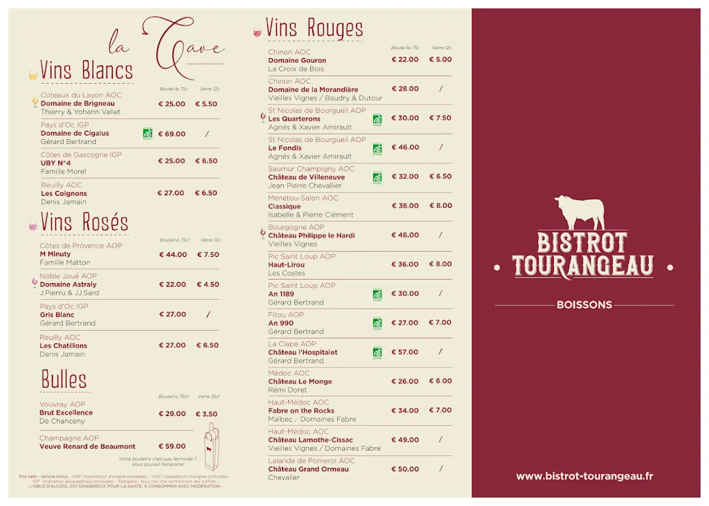 Menu_BISTROT TOURANGEAU_Parçay-Meslay_image_1