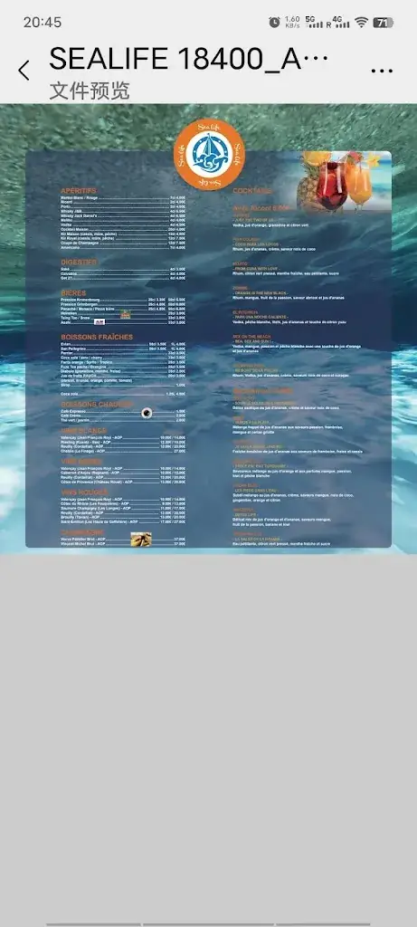 Menü_Sealife_Saint-Florent-sur-Cher_Bild_3