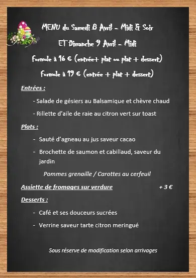 Menu_L'Ardoise Thymeroise - RESTAURANT & TRAITEUR_Thimert-Gâtelles_image_1