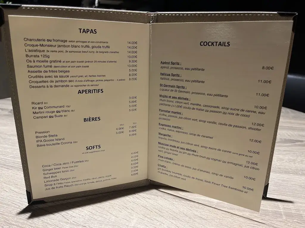 Menu_À la niche - Restaurant - Bar à cocktail - Tapas_Brignais_image_2