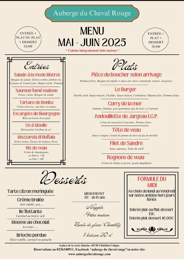Menu_Auberge du Cheval Rouge_Châtillon-Coligny_image_1