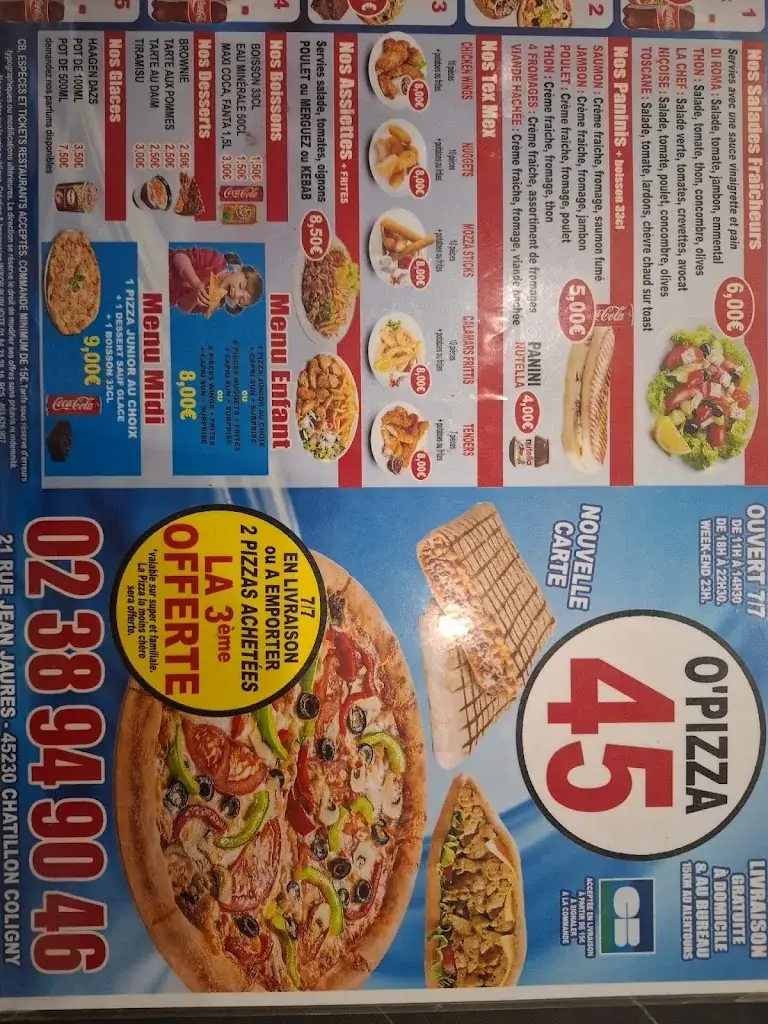 Menu_O'PIZZA TORINO_Châtillon-Coligny_immagine_4