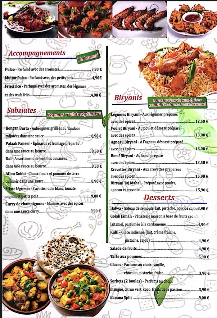 Menü_Taj Mahal_Châteauroux_Bild_3