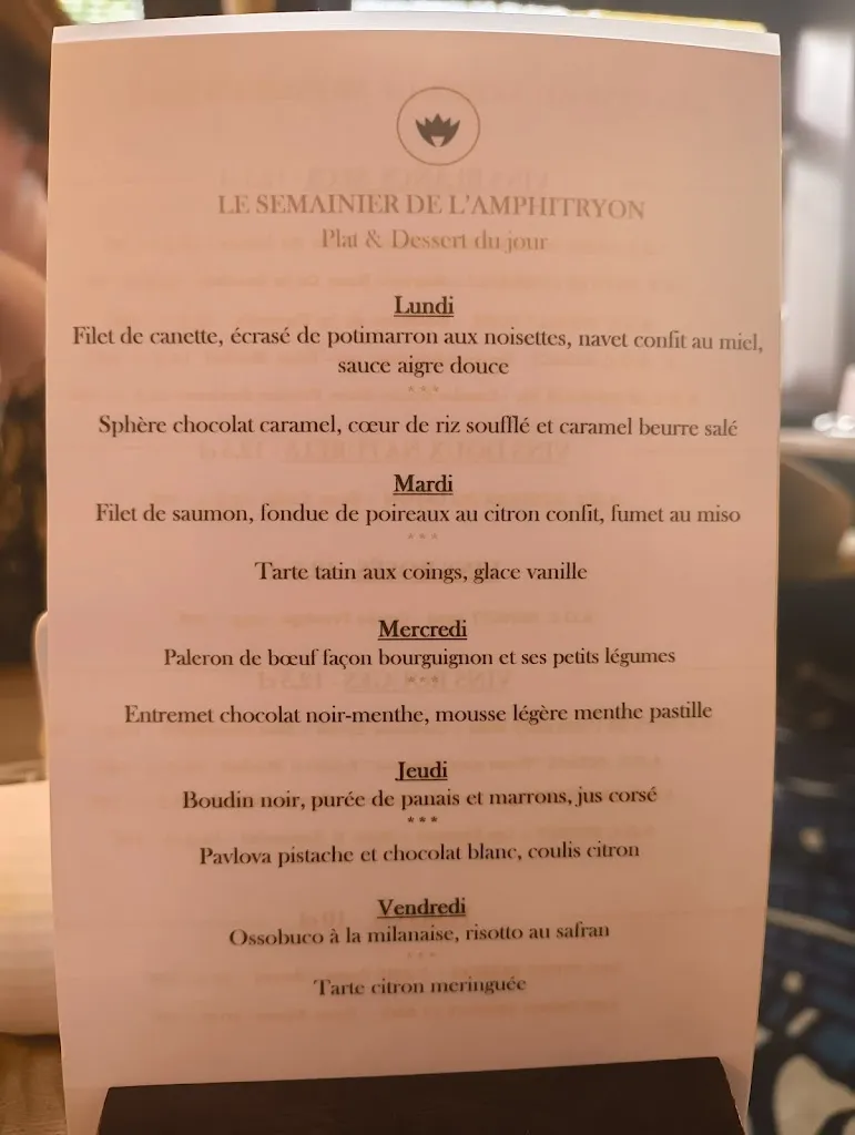 Menu_Restaurant L' Amphitryon | Hôtel Le Bœuf Couronné - Chartres |_Chartres_image_2