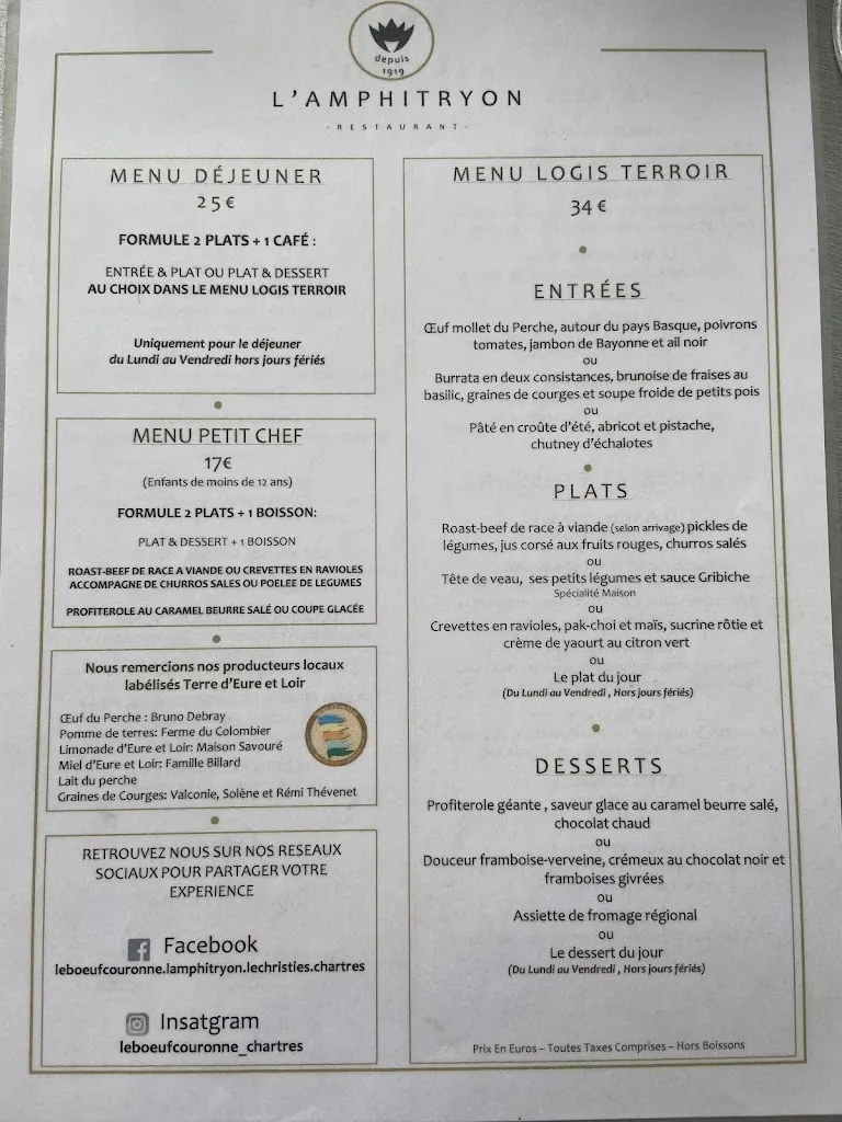 Menu_Restaurant L' Amphitryon | Hôtel Le Bœuf Couronné - Chartres |_Chartres_image_3