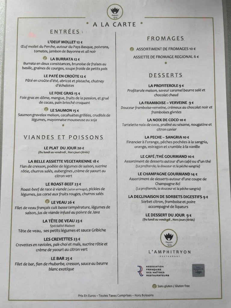 Menu_Restaurant L' Amphitryon | Hôtel Le Bœuf Couronné - Chartres |_Chartres_image_4