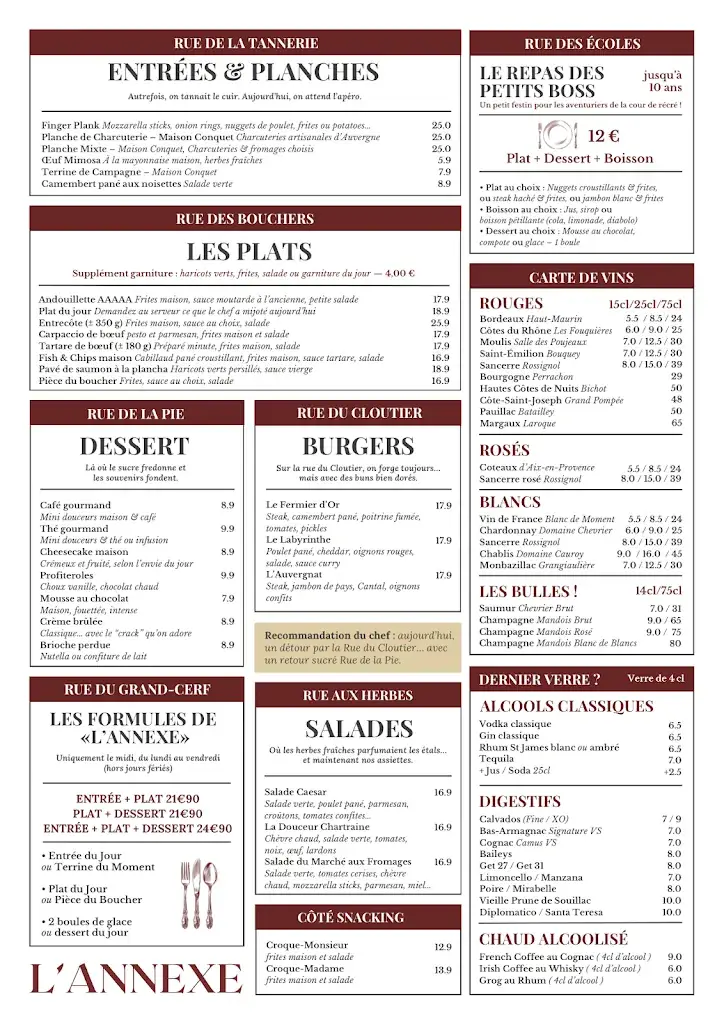 Menu_L’Annexe – Brasserie Chartraine_Chartres_image_1