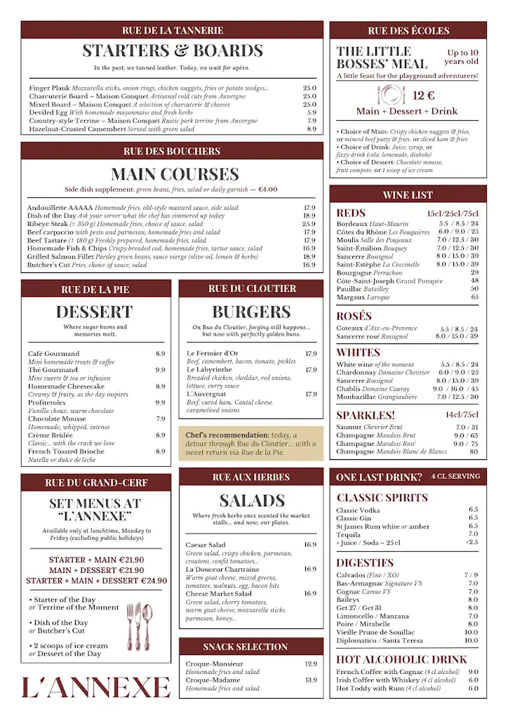Menu_L’Annexe – Brasserie Chartraine_Chartres_image_2