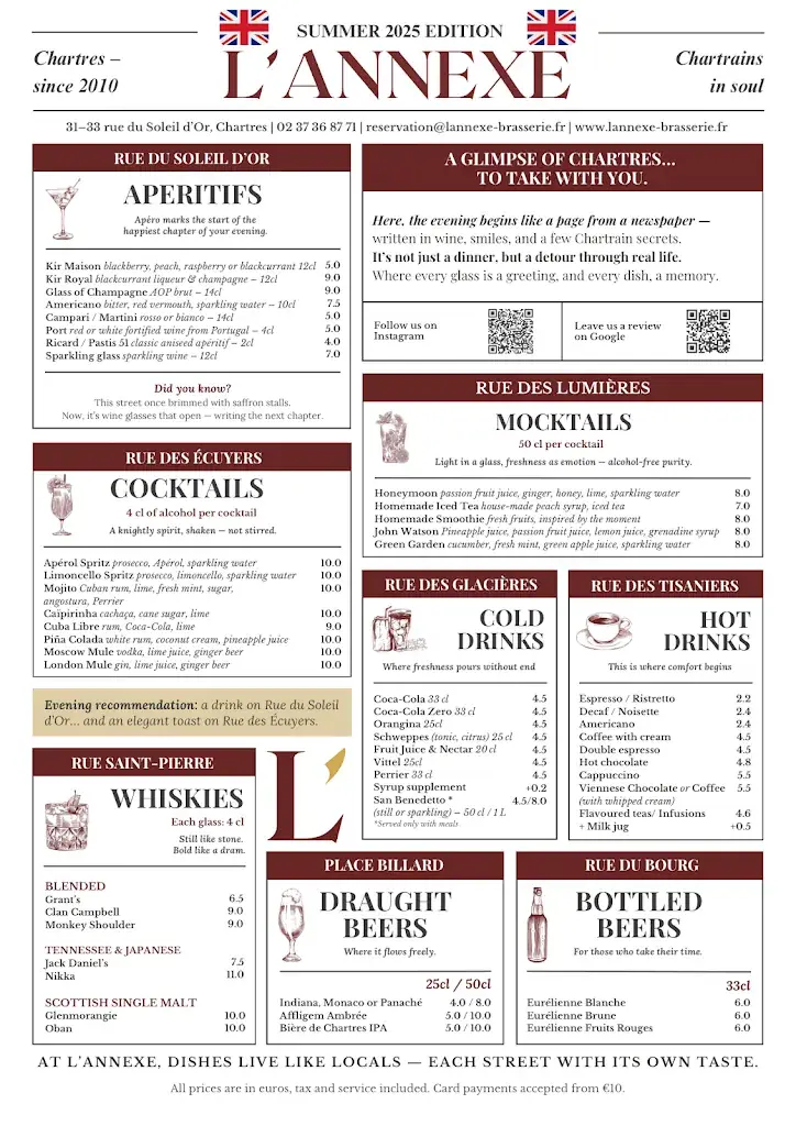 Menu_L’Annexe – Brasserie Chartraine_Chartres_image_3