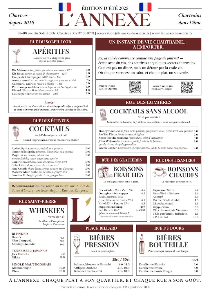 Menu_L’Annexe – Brasserie Chartraine_Chartres_image_4