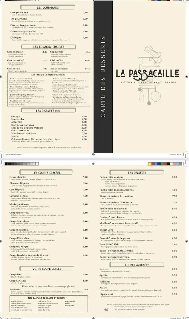 Menu_Restaurant « La Passacaille »_Chartres_imagen_2