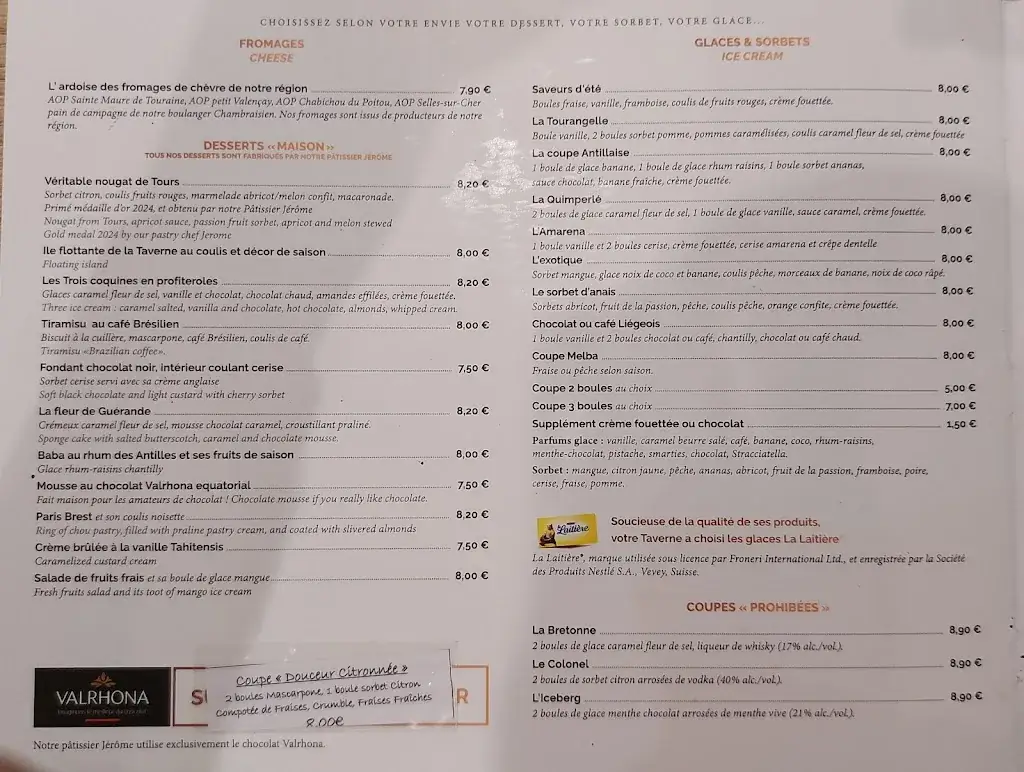 Menü_La Taverne - Table de caractère - Chambray-lès-Tours_Chambray-lès-Tours_Bild_1