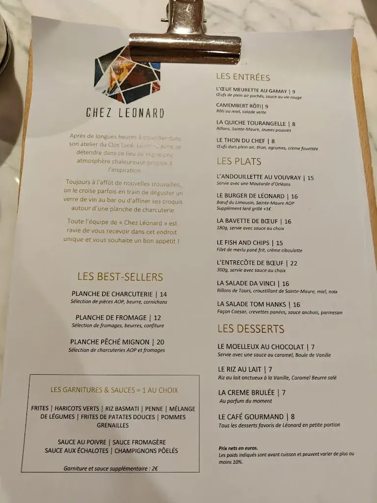 Menu_Chez Léonard_Chambray-lès-Tours_image_1