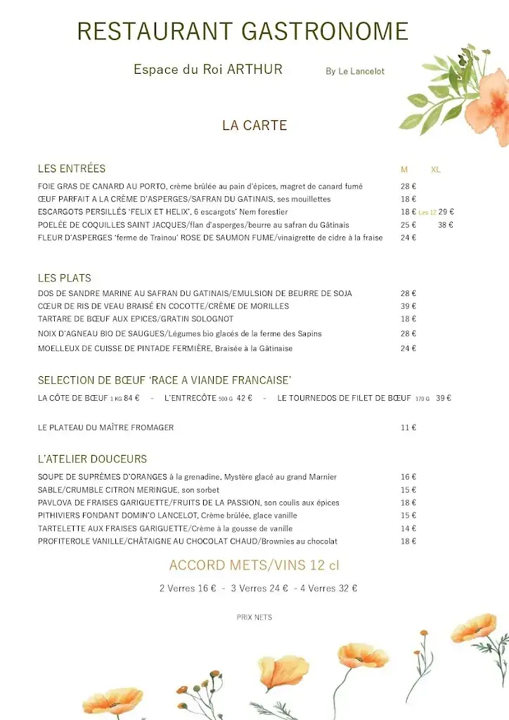 Menu_Restaurant Le Lancelot_Chilleurs-aux-Bois_image_1