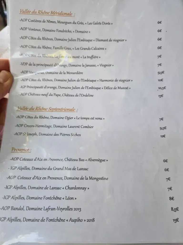 Menu_La Grappe_Châteaurenard_image_1