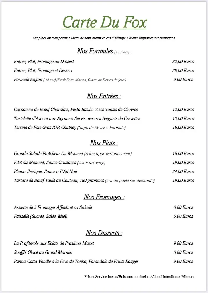Menu_Restaurant Le Fox_Château-Renard_image_1