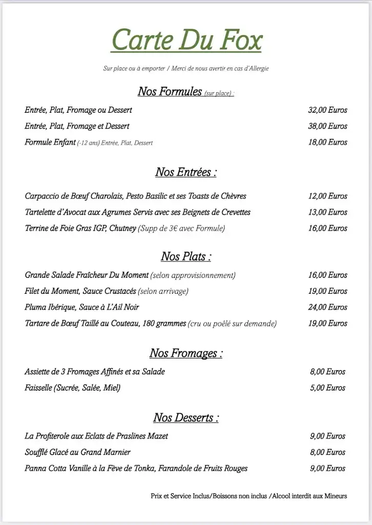 Menu_Restaurant Le Fox_Château-Renard_image_2