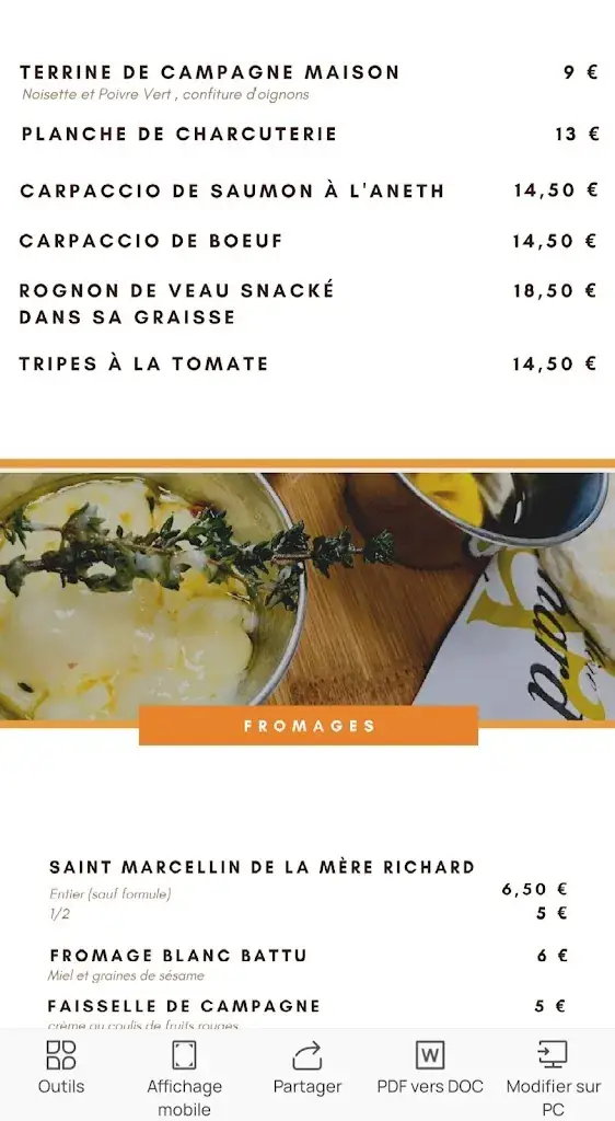 Menu_Maison Barbet - Brasserie_Vourles_immagine_1