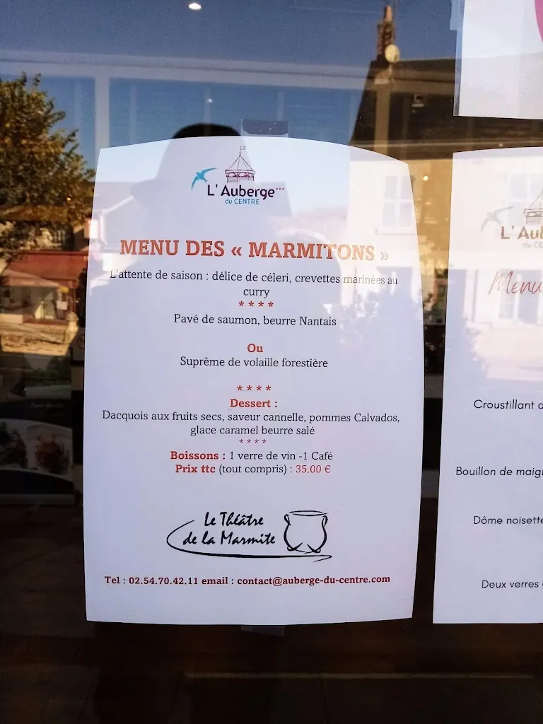 Menu_Restaurant de l'Auberge du Centre_Chitenay_image_1