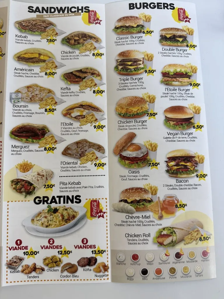 Menu_L’étoile fast-food cléry saint André_Cléry-Saint-André_image_2