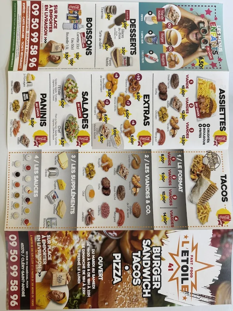 Menu_L’étoile fast-food cléry saint André_Cléry-Saint-André_image_3