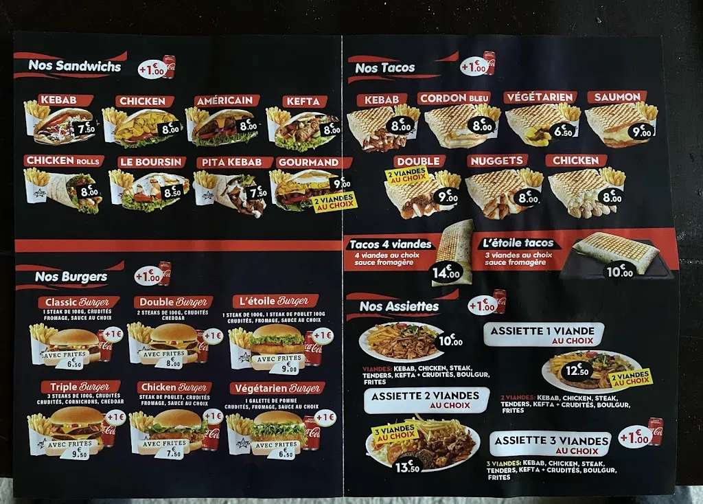 Menu_L’étoile fast-food cléry saint André_Cléry-Saint-André_image_4