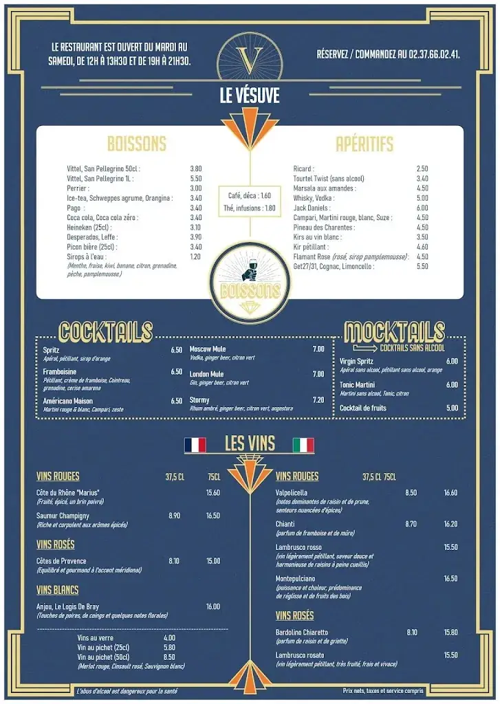 Menu_Le Vesuve_Châteaudun_image_1